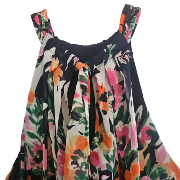 Eliza J Floral Abstract Halter Chiffon Maxi Dress - Picture 5 of 9